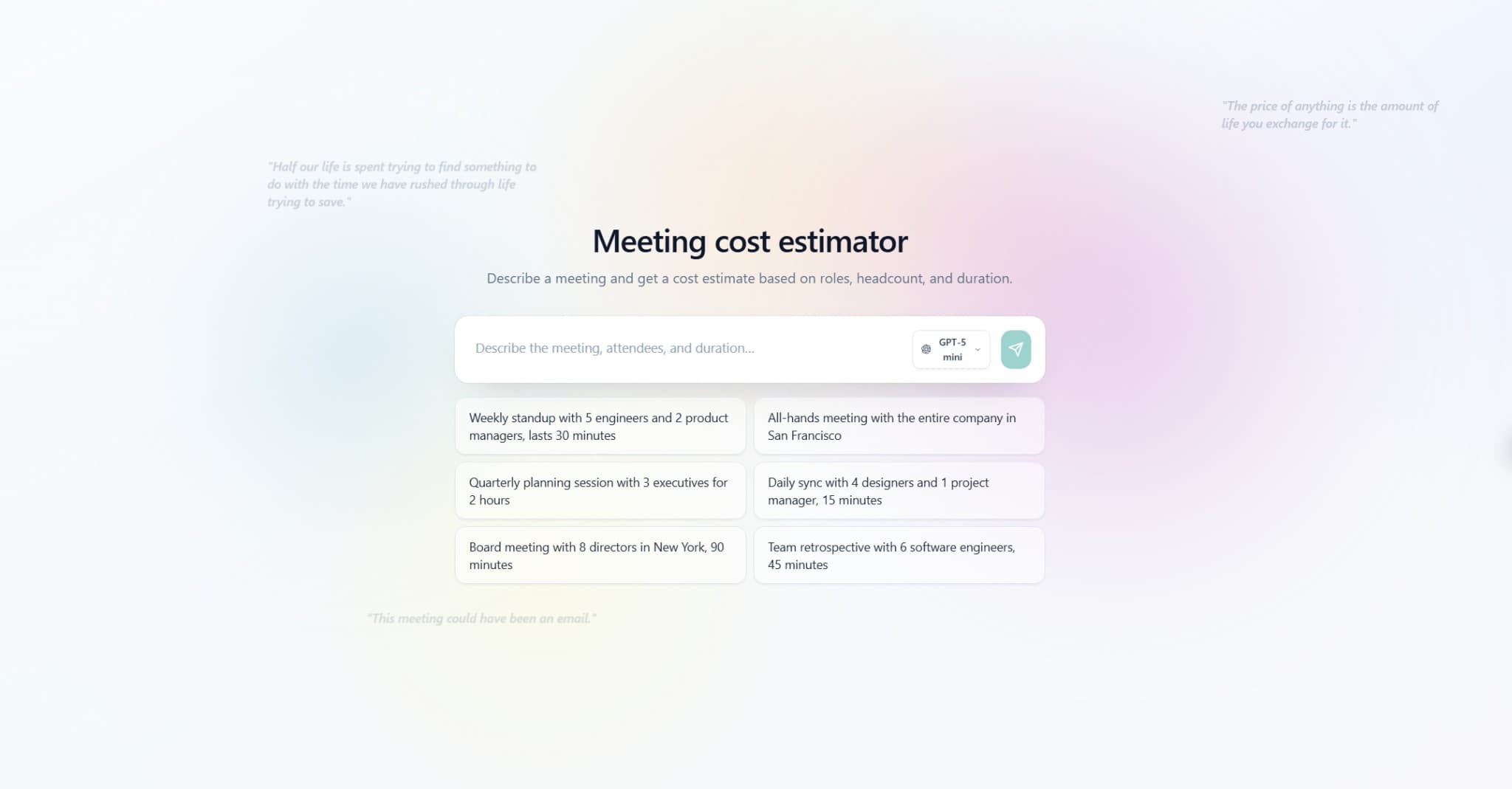 MeetingCost Calculator